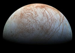 Europa rising, image provided by NASA