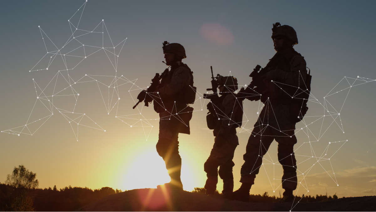 soldiers communicate in a remote area